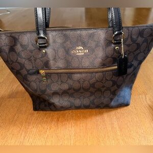Coach Black and Brown Signature Tote